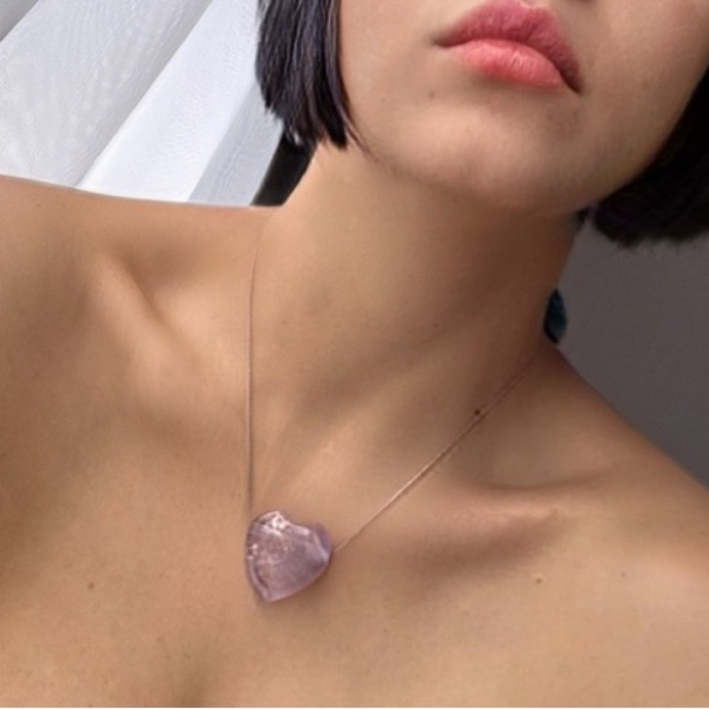 Natural Stone Heart Pendant